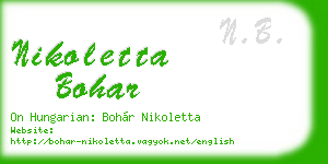 nikoletta bohar business card
