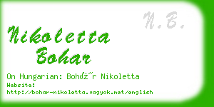 nikoletta bohar business card